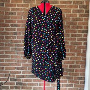 Rainbow Heart Wrap Dress